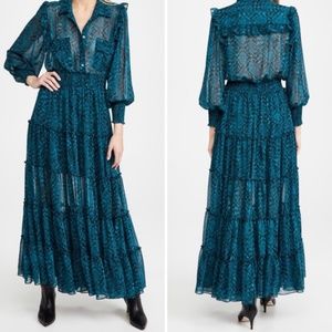 Misa teal maxi dress